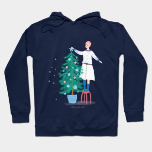 Christmas print in cartoon style. Hoodie